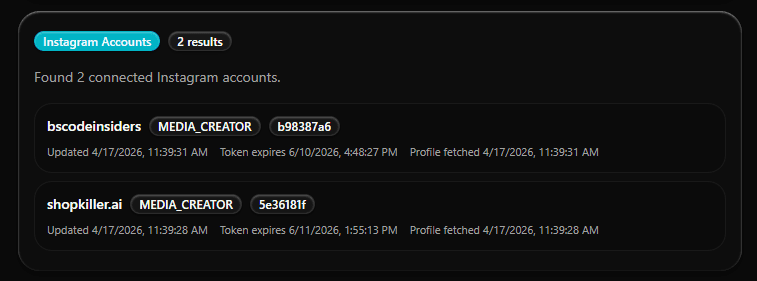 Connect your Instagram account to UniCan