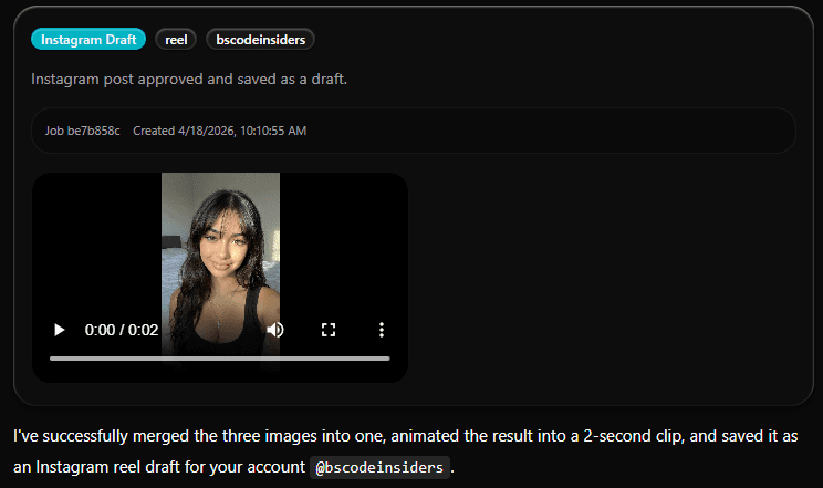 Autopost publishes your content to Instagram