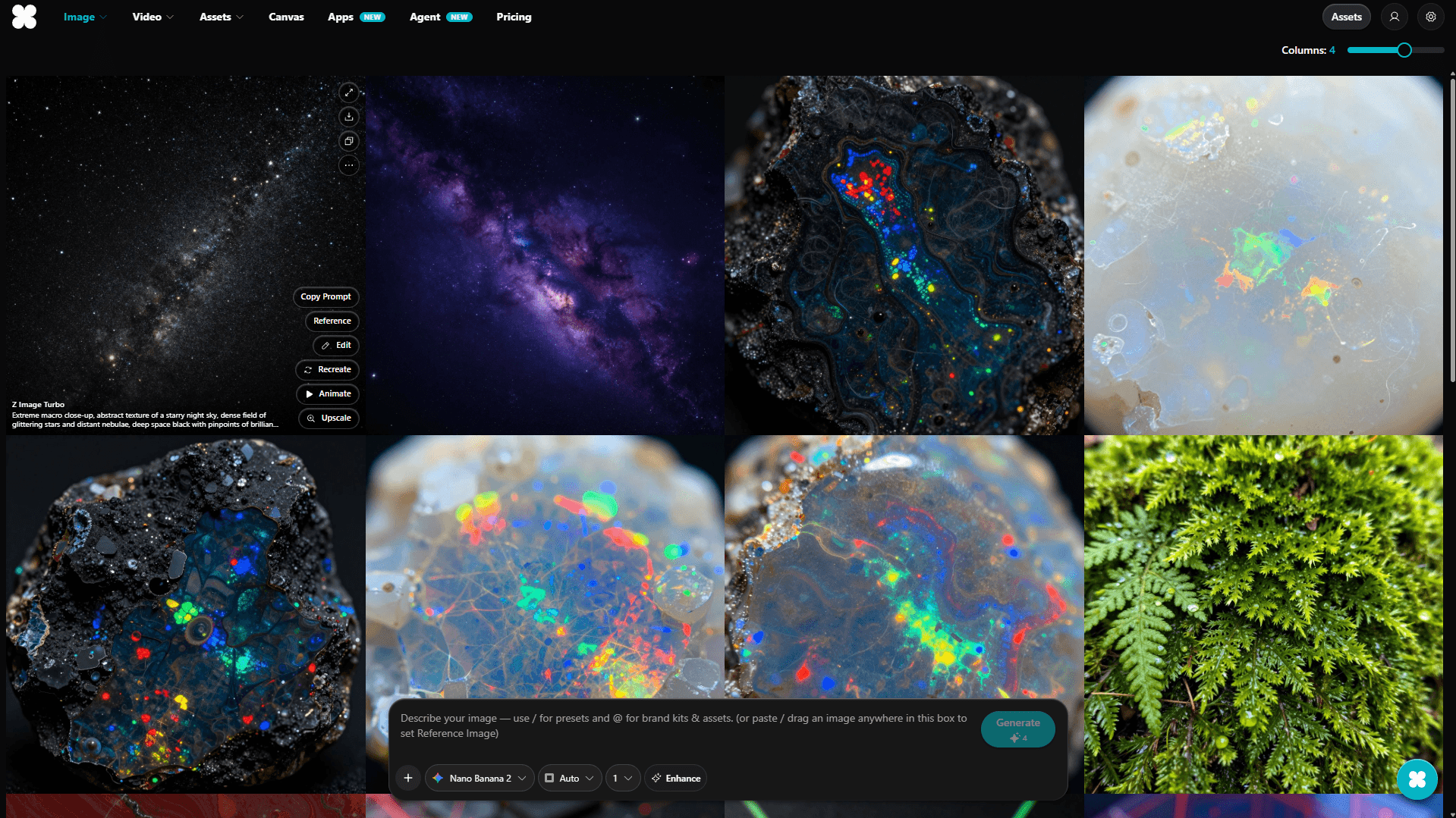 UniCan generator UI screenshot